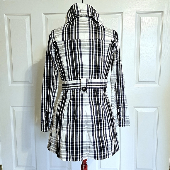 HP🎉 Laundry by Shelli Segal Plaid Trench Coat - Size M - Picture 6 of 16